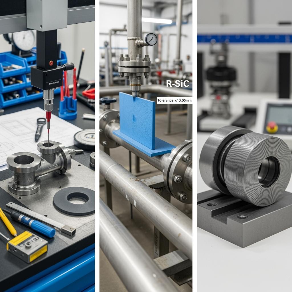 Mecanizado CNC de cerámica SiC para minería y química en Chile