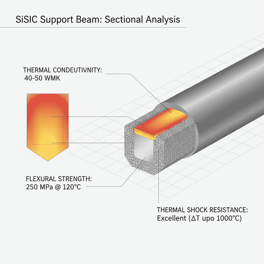 Carburo de silicio industrial para hornos en Chile Barra de soporte cerámica 60 mm