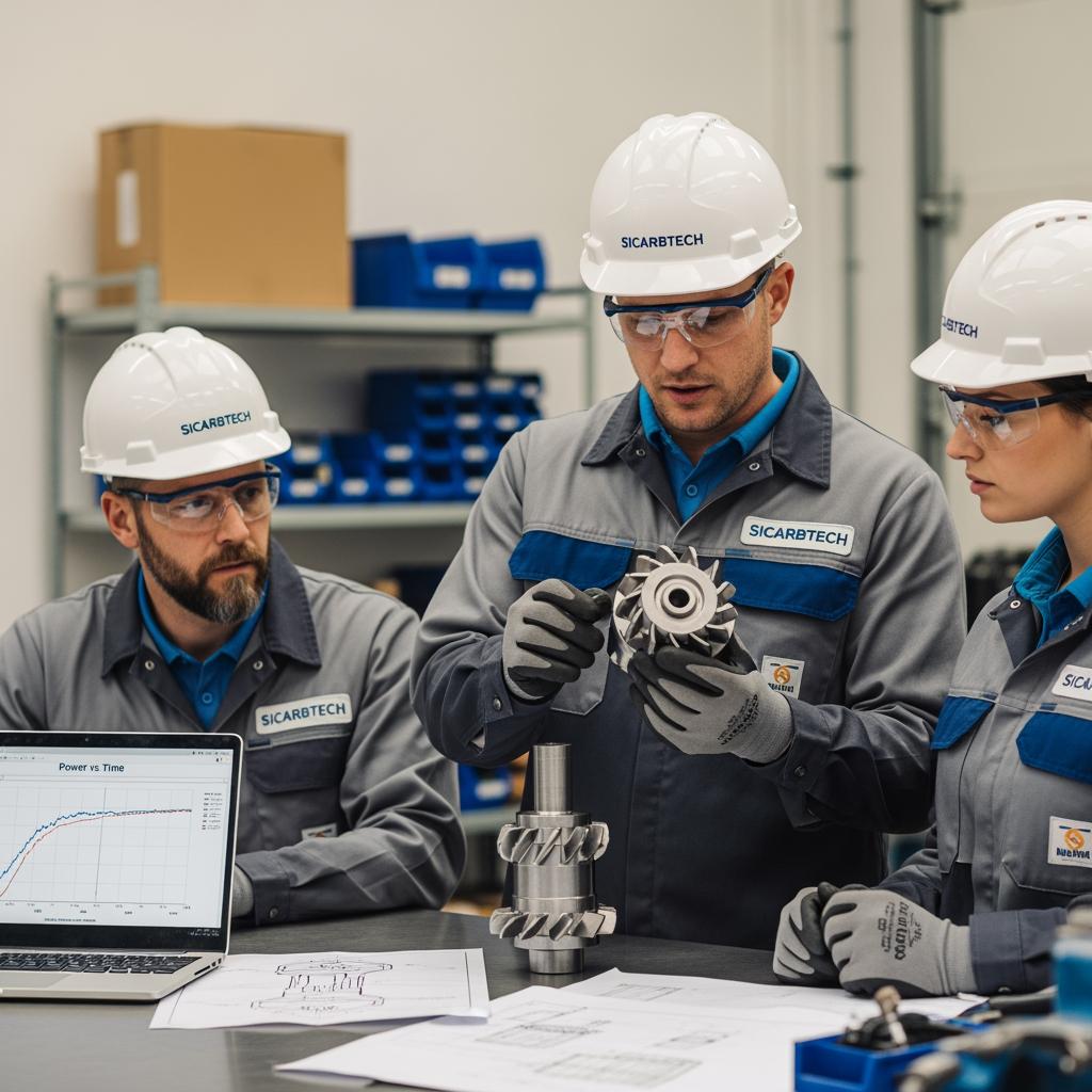 Palas mezcladoras de alto rendimiento en carburo de silicio para materiales abrasivos