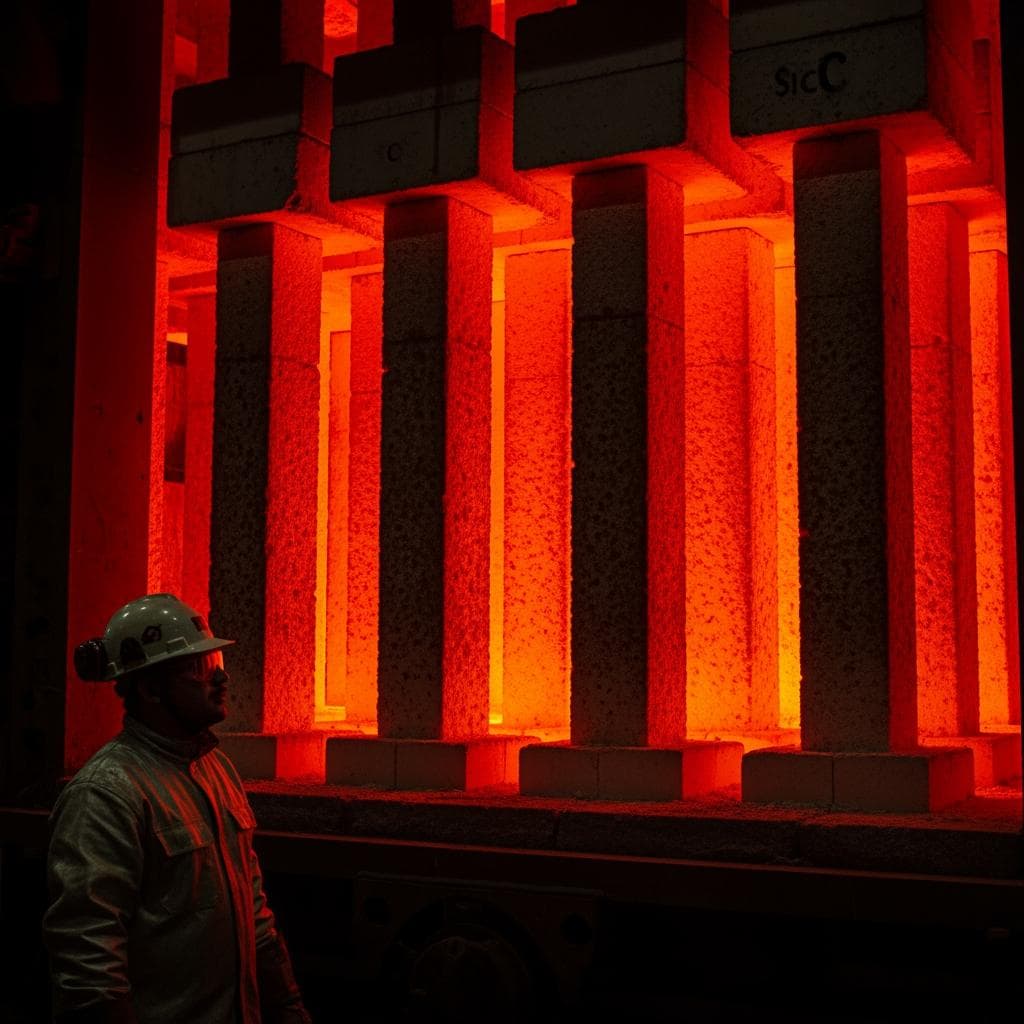 Pilares cerámicos de 1000 mm en carburo de silicio para la industria del acero y la minería del cobre 