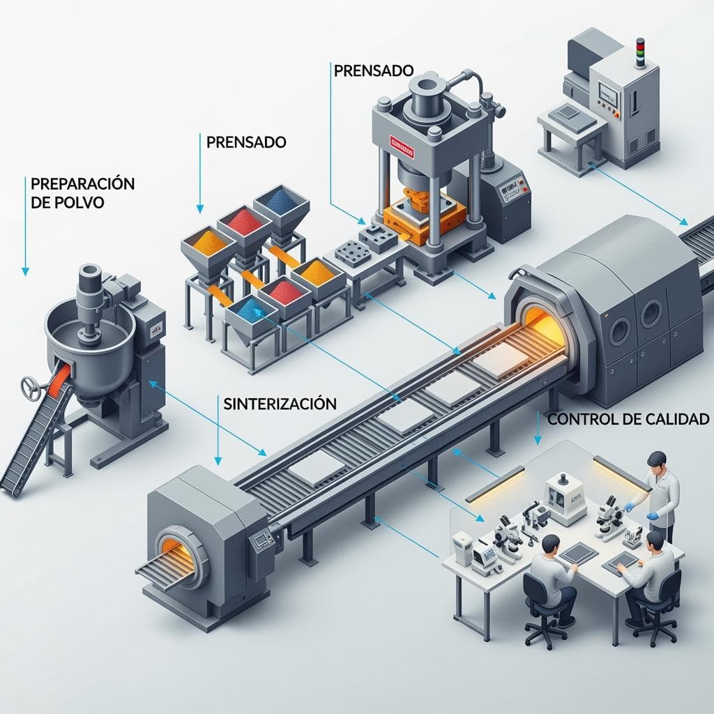 Placas avanzadas de carburo de silicio para metalurgia de polvos