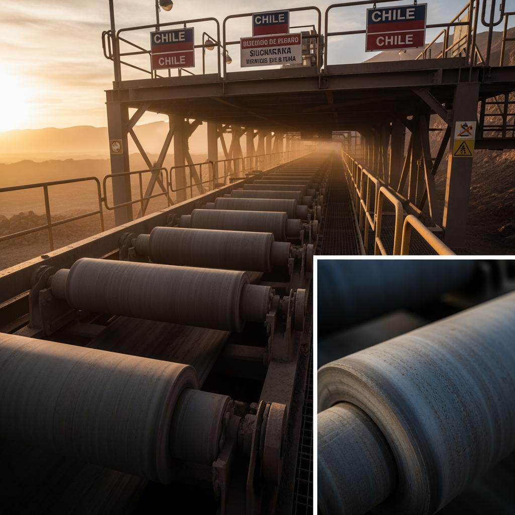Rodillos de nitruro de silicio para maquinaria industrial en Chile