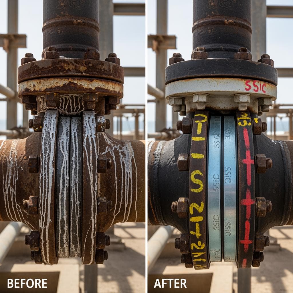 Selladores y juntas para bridas de tuberías con carburo de silicio